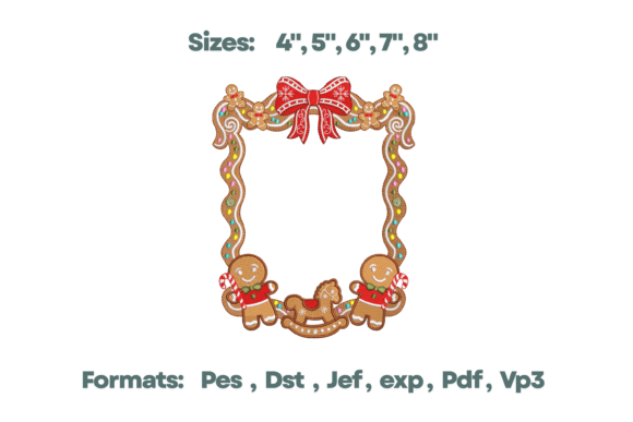 Adorable Gingerbread Frame Christmas Monogram