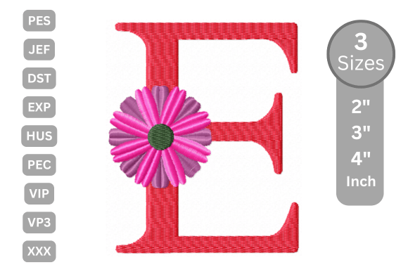 Blossom Alphabet Letter - E: A Stylish Floral Embellishment