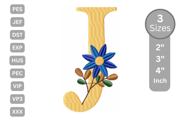 Botanical Flower Letter - J for Premium Sweatshirts