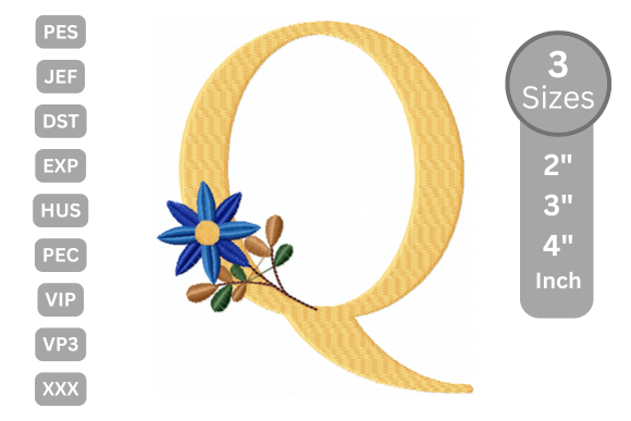 Botanical Flower Letter - Q for Business