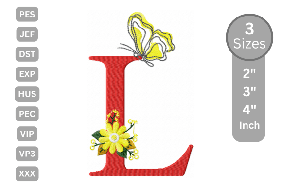 Butterfly Bloom Alphabet - L: A Stylish Serif Letter