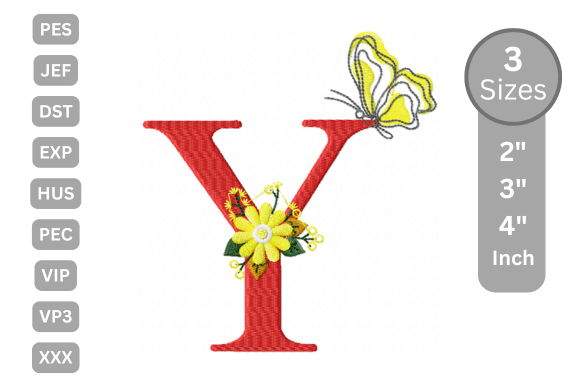 Butterfly Bloom Alphabet - Y: A Stylish Serif Embellishment
