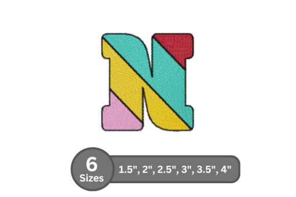 Candy Stripe Alphabet -N: A Festive Embroidery Font