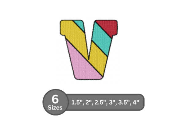 Candy Stripe Alphabet -V: A Charming Embroidery Font