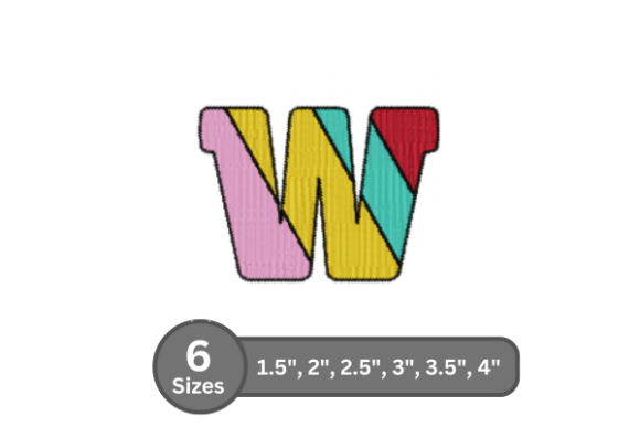 Candy Stripe Alphabet -W: A Versatile Embroidery Font