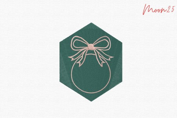 Elegant Christmas Bow Ornament Stitch Art