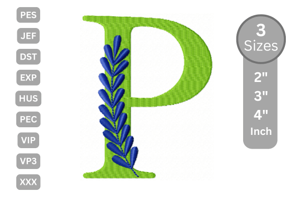 Elegant Floral Alphabet Letter-P for Personalized Gifts
