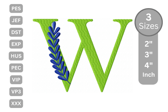 Elegant Floral Alphabet Letter-W for Custom Gifts