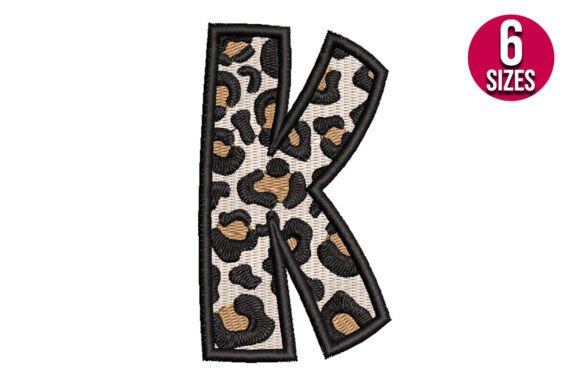 Leopard Print Alphabet Font Letter K