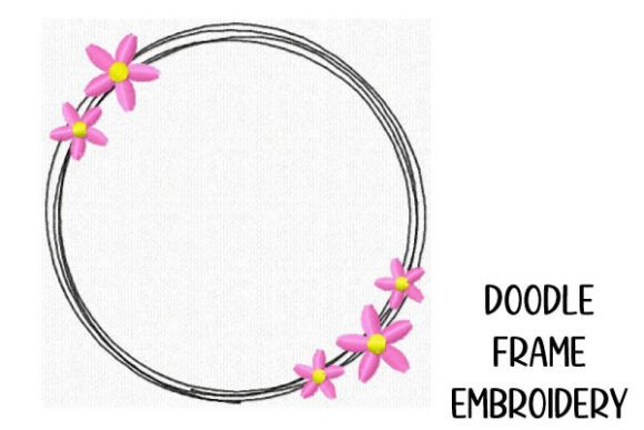 Round Doodle Frame with Flowers Review