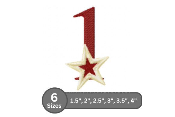 Star Pop Number -1: A Stylish Embroidery Design