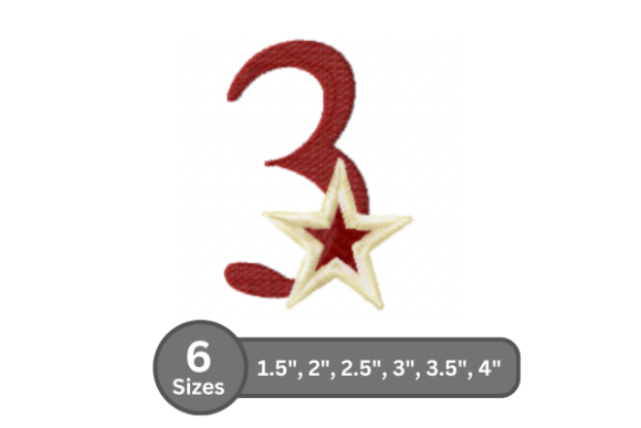 Star Pop Number -3: A Versatile Embroidery Design