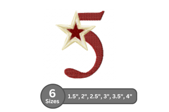 Star Pop Number -5: A Versatile Embroidery Design
