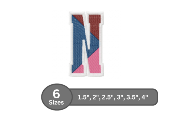 Street Varsity Alphabet - N: A Stylish Embroidery Choice